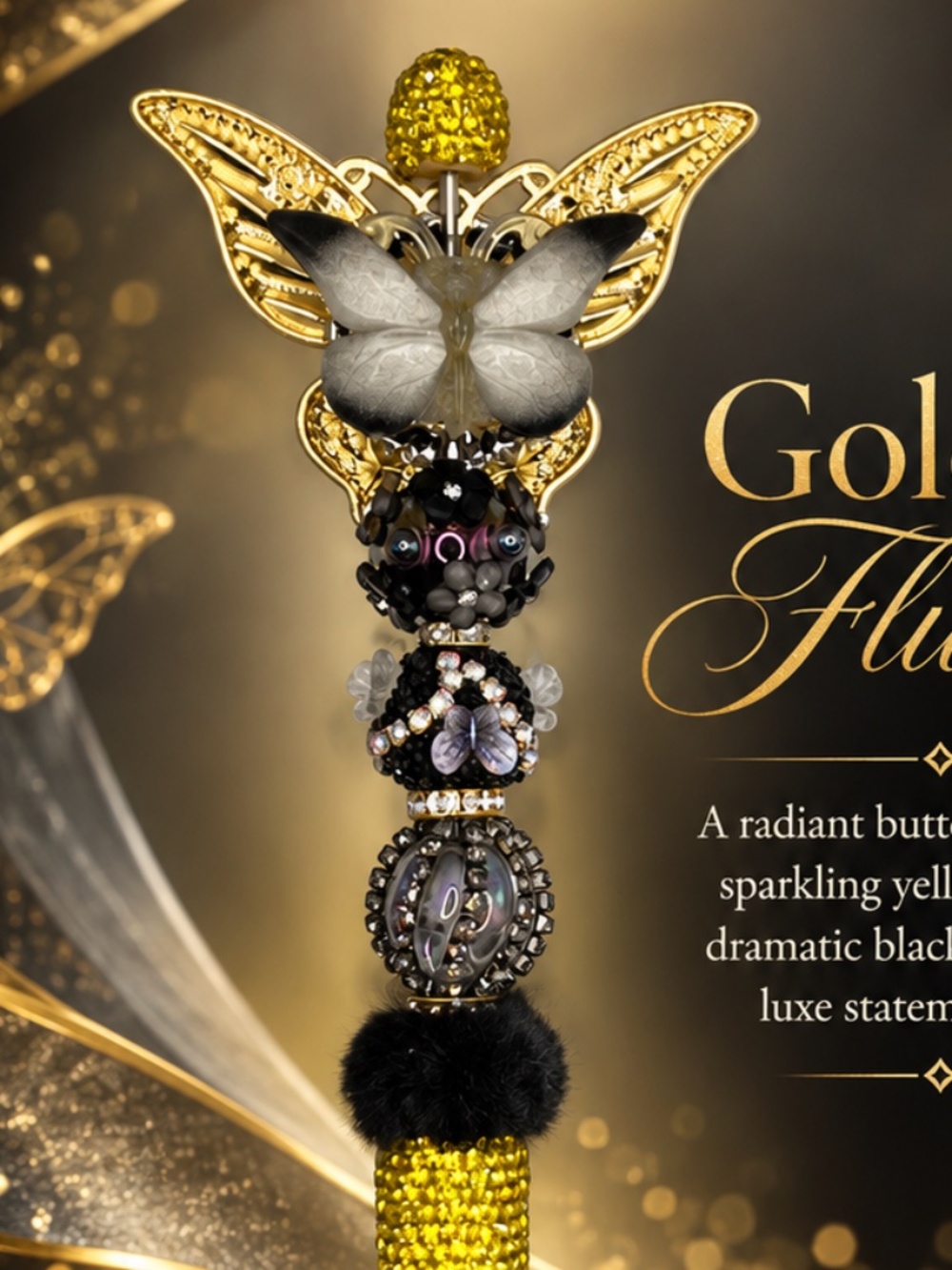 Golden Flutter Pen - Picture 3 of 3